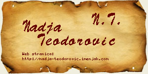 Nadja Teodorović vizit kartica